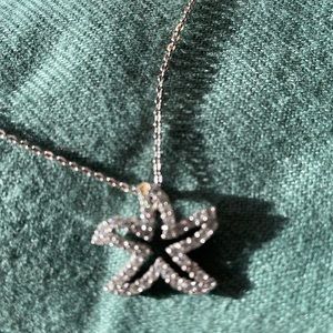 Sterling chain and crystal starfish